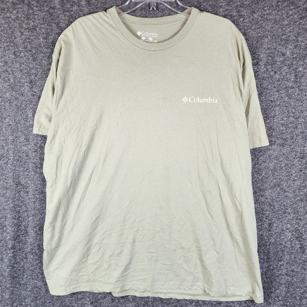 Columbia T-Shirt Mens 3XL Graphic Mountain Sage Green Short Sleeve EUC